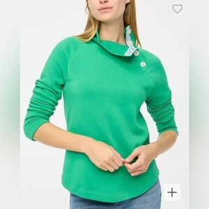 COPY - J Crew Wide Button Collar Pullover Sweatshirt Vintage Kelly Size Medium